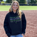 Person wearing a black hoodie with 'MAXBF FAST TRAINING' text on a sports field.