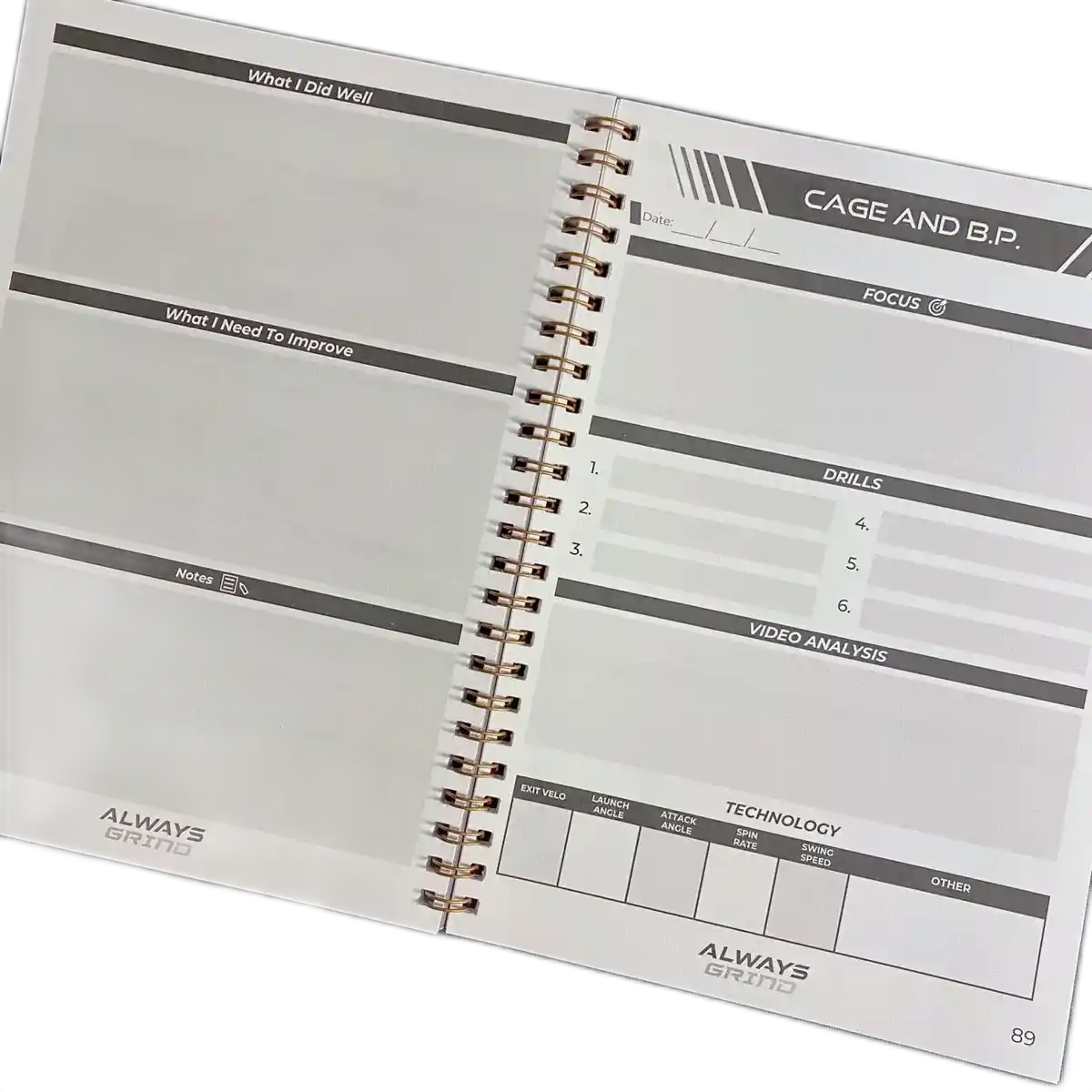 Hitters Notebook Always Grind: Hitter's Notebook - Track Your Hitting – MaxBP